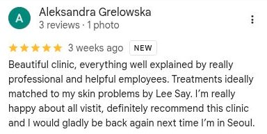 Google review by Aleksandra Grelowska