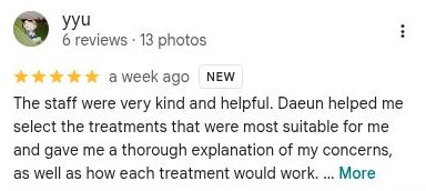 Google review by yyu
